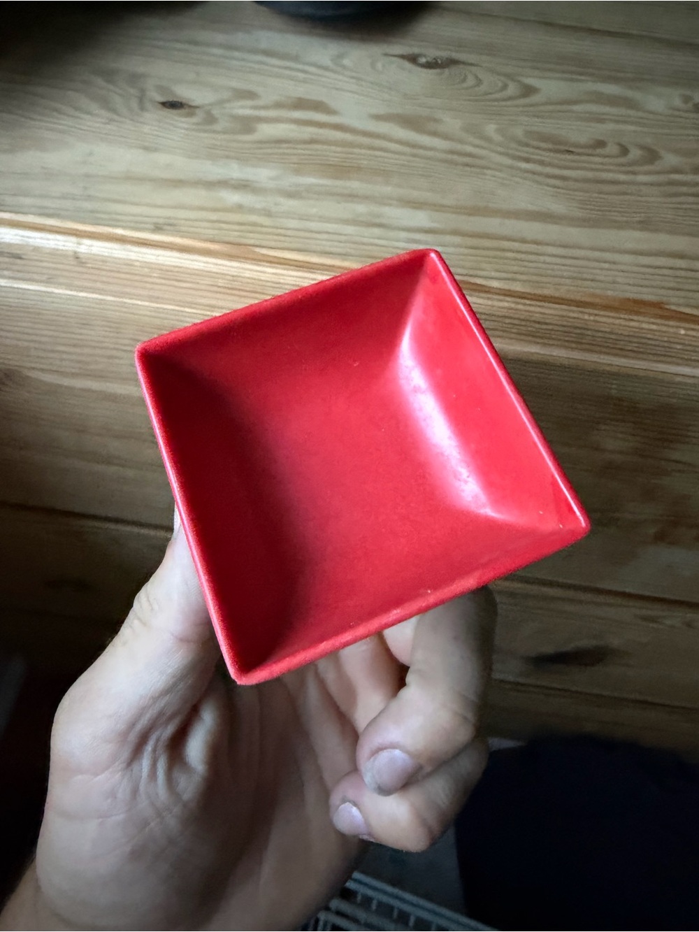 Red Square Ceramic Dish - Home Accents Decor